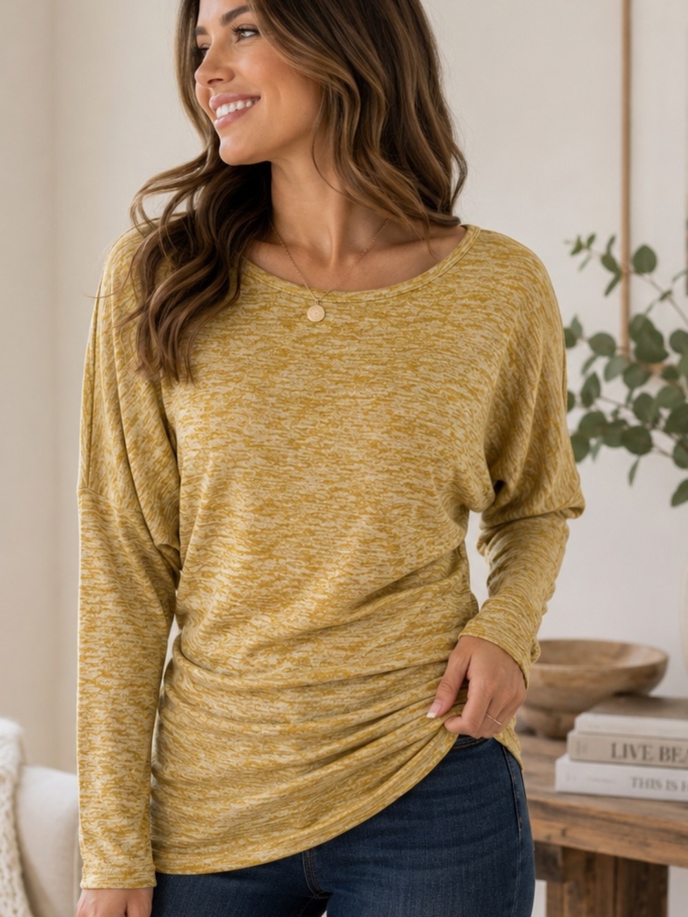 Agnes & Dora Warm Fuzzies Dolman Tunic XS NWT Mustard Yellow